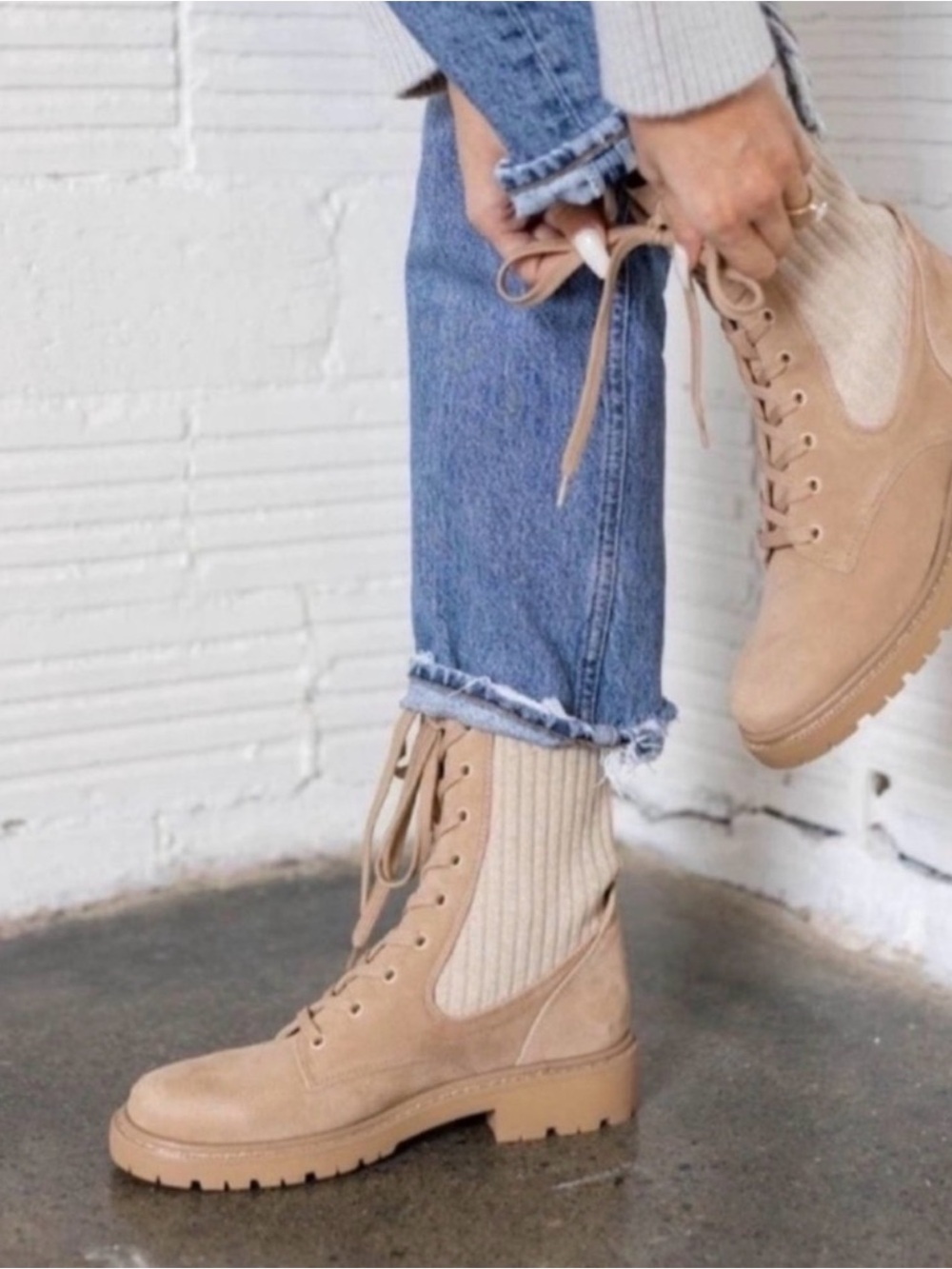 Sam Edelman Tan Suede Lydell Combat Boot s 8.5